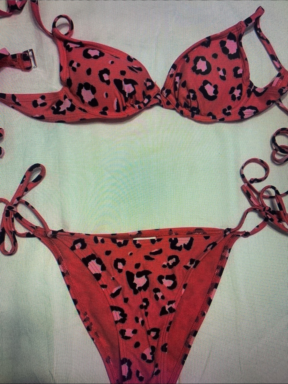 Target Coral Pink Leopard Print Tie-Side Bikini